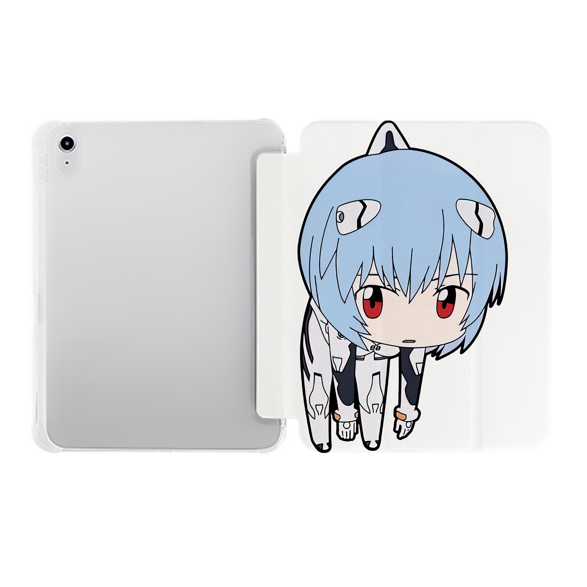 （画像用） EVA 新世紀エヴァンゲリオン IPad ケース ペン収納付き 三つ折りスタンド PUレザー×シリコン 対応機種9.5/10.5/10.9インチ